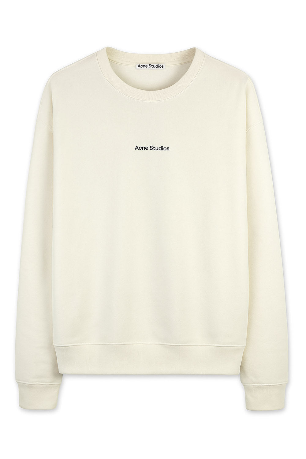 Men's Acne Studio Cream Franklin Stamp Oversized Logo Print Sweatshirt