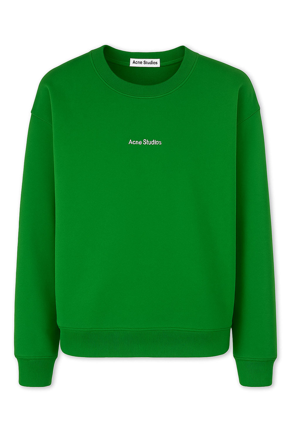 Men's Acne Studio Green Franklin Stamp Oversized Logo Print Sweatshirt