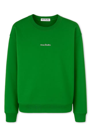 Men's Acne Studio Green Franklin Stamp Oversized Logo Print Sweatshirt