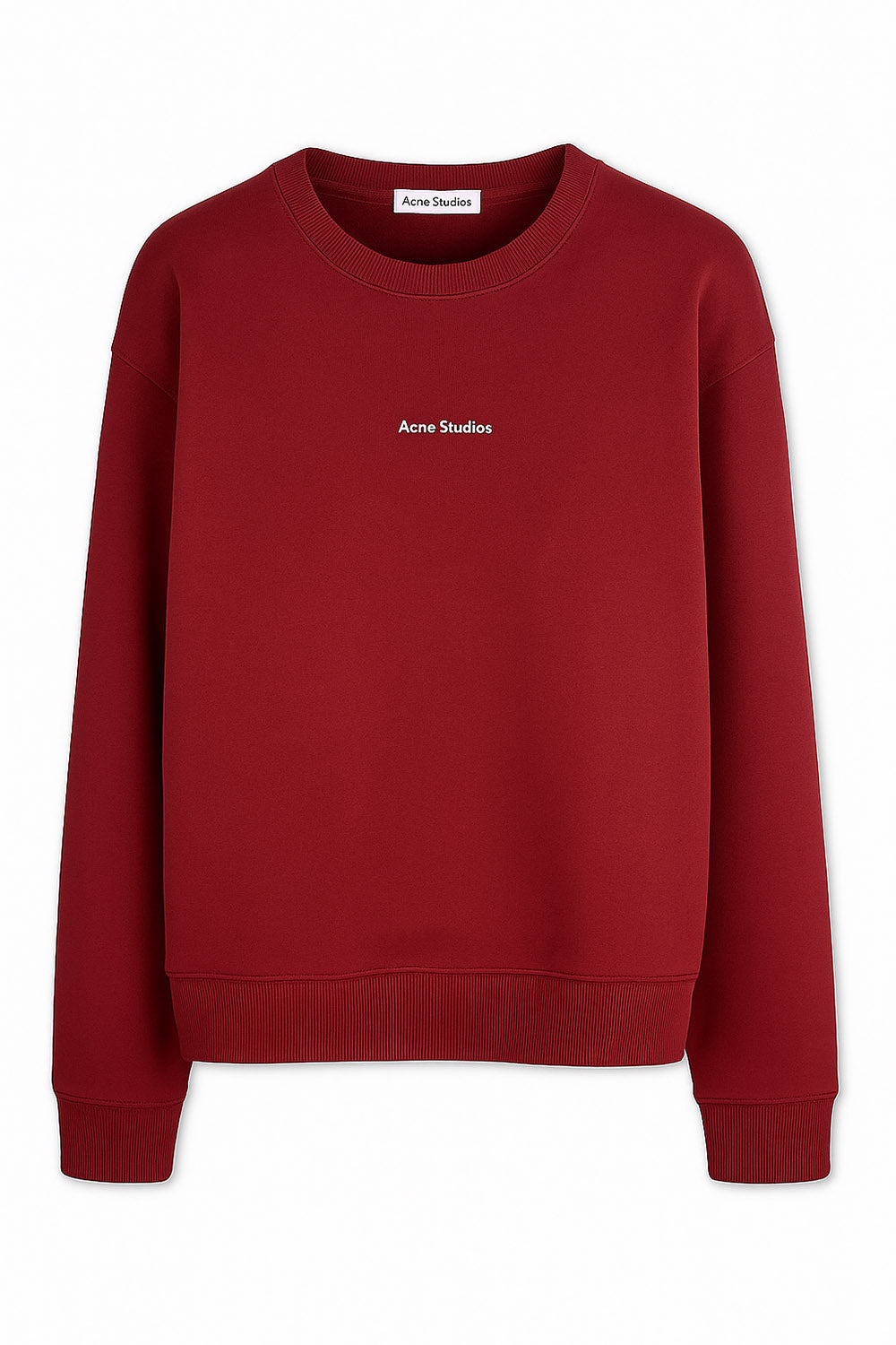 Men's Acne Studio Burgundy Franklin Stamp Oversized Logo Print Sweatshirt