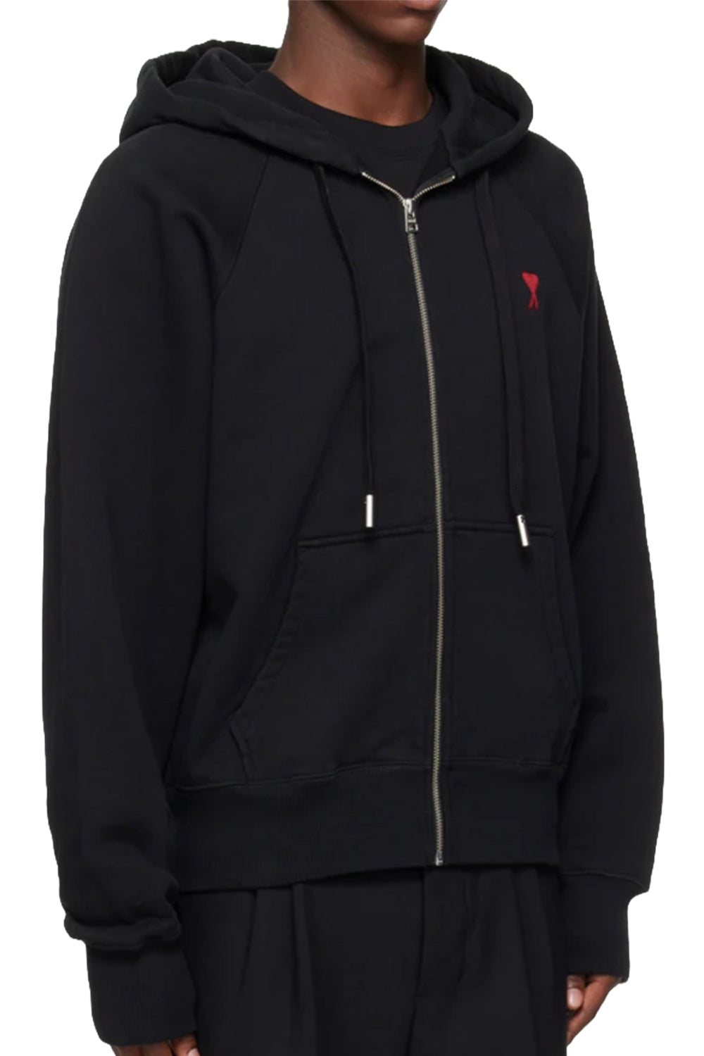 Men's Black Ami Paris de Coeur Zipped Hoodie