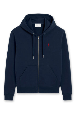 Men's Navy Ami Paris de Coeur Zipped Hoodie