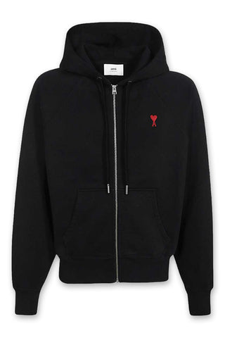 Men's Black Ami Paris de Coeur Zipped Hoodie