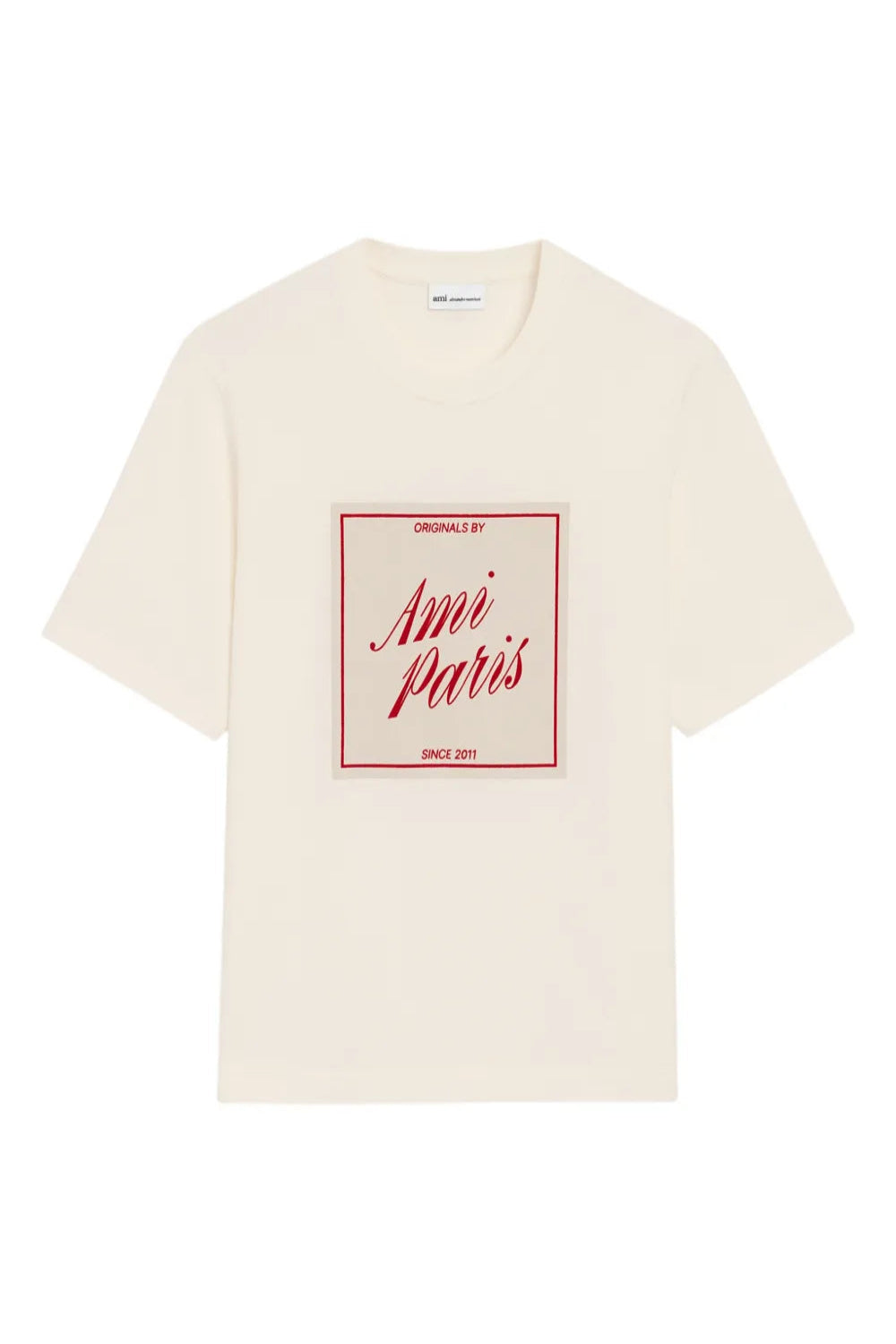Men's AMI Paris Cream Heritage T-Shirt