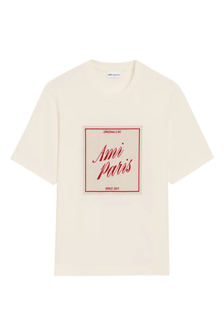Men's AMI Paris Cream Heritage T-Shirt