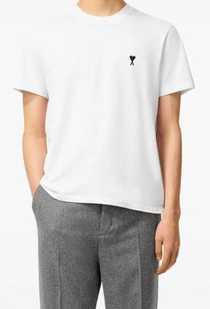 Men's White Ami Paris 'Ami De Coeur' Black Heart Slim Fit T-Shirt