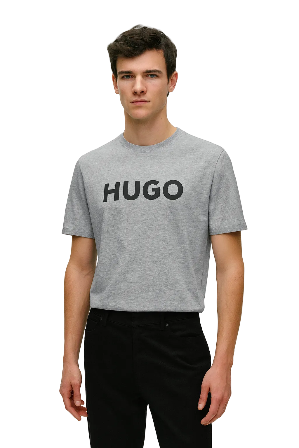 Men's Grey Hugo Boss Logo T-Shirt