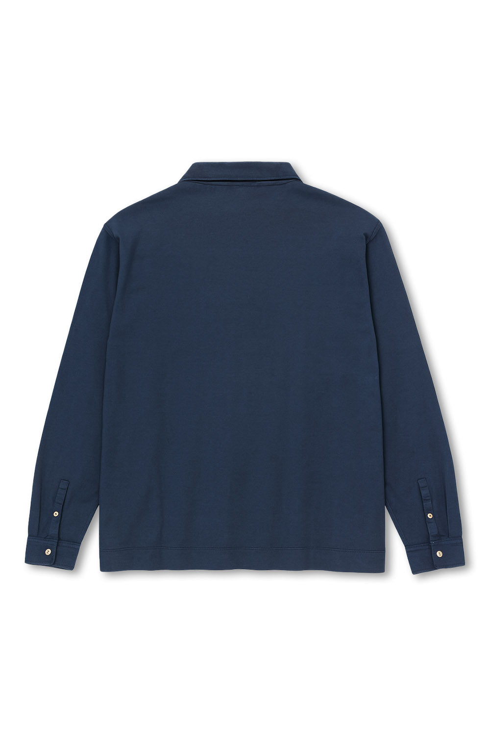 Men's Boglioli Garment Dyed Navy Long Sleeve Polo Shirt