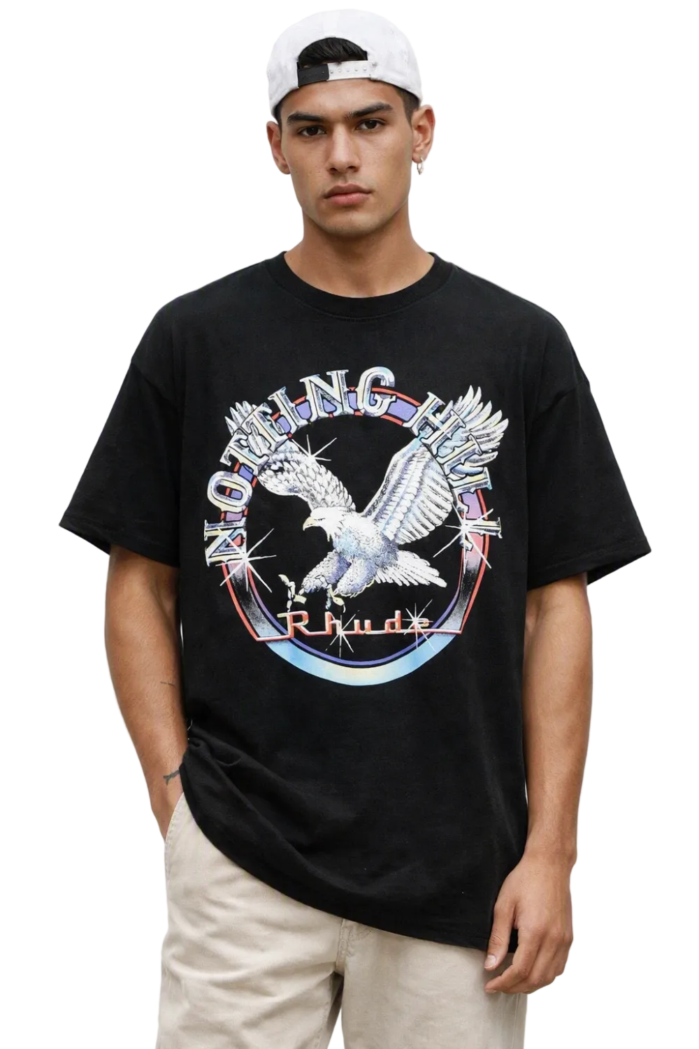 Men's Black Rhude Notting Hill Eagle T-Shirt