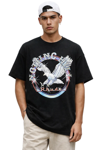 Men's Black Rhude Notting Hill Eagle T-Shirt