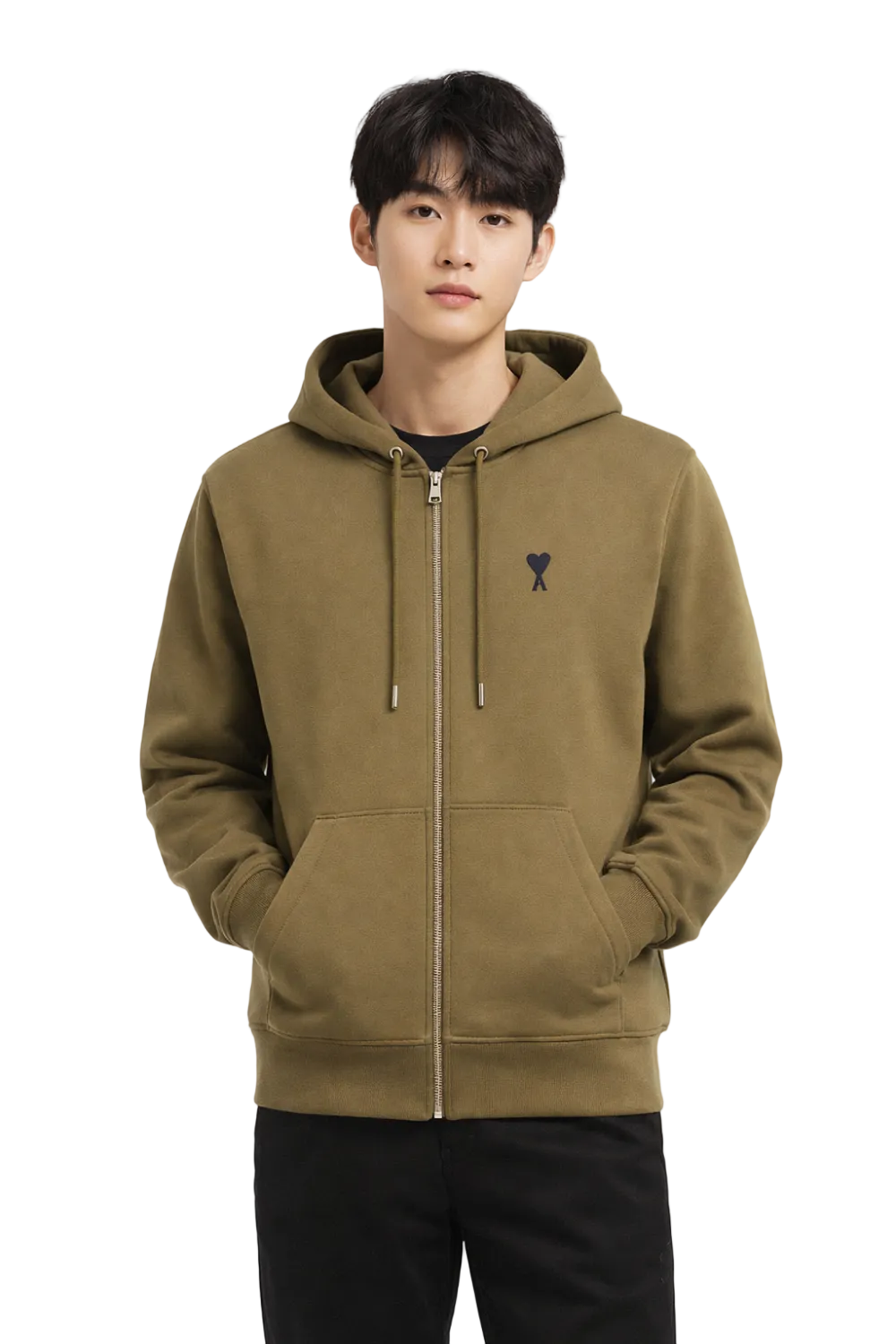 Men's Bronze Ami Paris de Coeur Zipped Hoodie