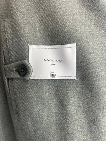 Men's Boglioli Grey Trench-Style Overcoat