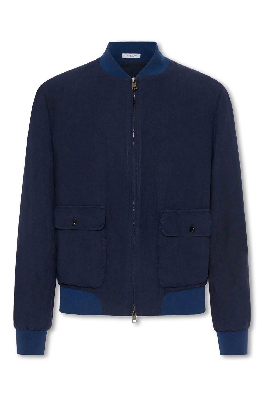 Men's Boglioli Blue Lino Bomber Jacket
