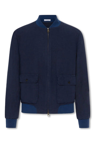 Men's Boglioli Blue Lino Bomber Jacket