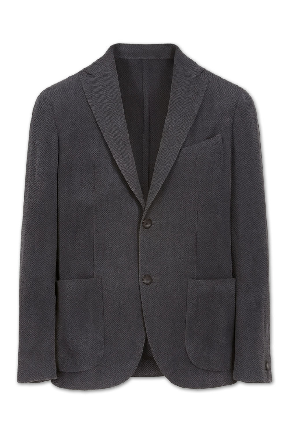 Men's Boglioli Grey Brushed Cotton Herringbone Jacket