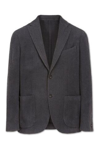 Men's Boglioli Grey Brushed Cotton Herringbone Jacket