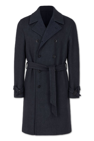 Men's Boglioli Dark Charcoal Cashmere Blend Overcoat