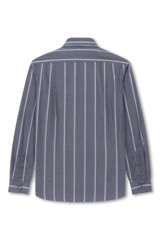Men's Boglioli Striped Blue Long Sleeve Shirt