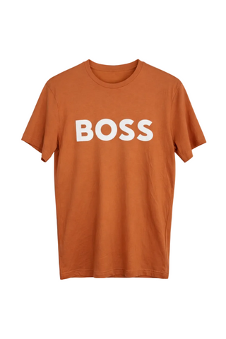 Men's Orange Hugo Boss Logo T-Shirt