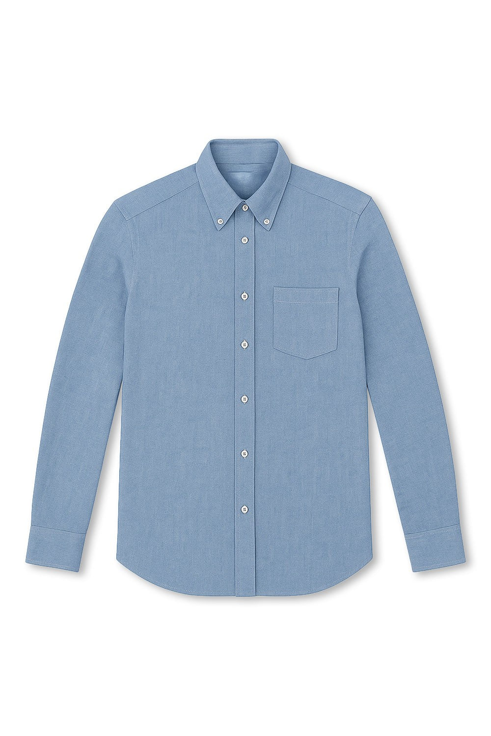 Men's Boglioli Slim Fit Chambray Cotton Shirt Blue