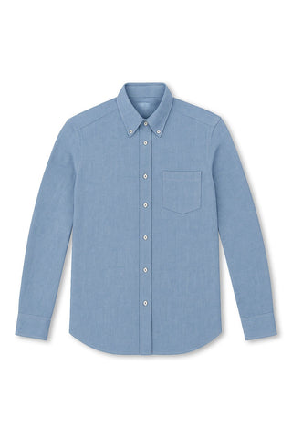 Men's Boglioli Slim Fit Chambray Cotton Shirt Blue