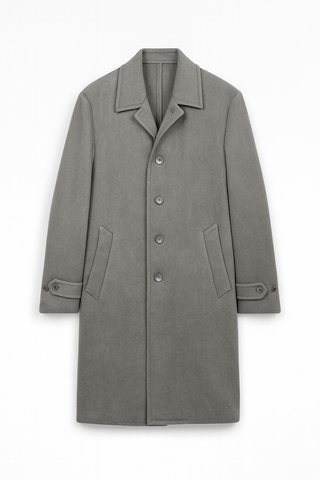 Men's Boglioli Grey Trench-Style Overcoat