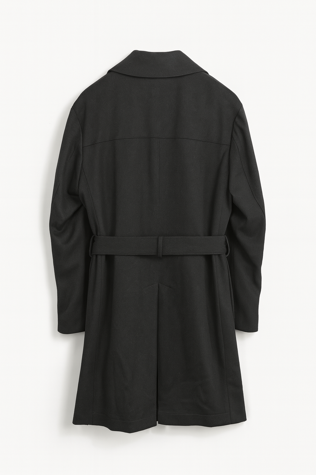 Men's Boglioli Dark Grey Wool Trench Overcoat