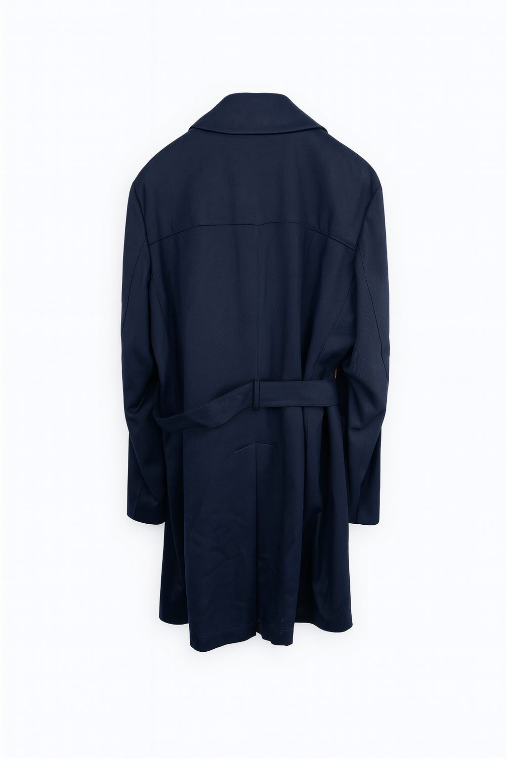 Men's Boglioli Navy Wool Trench Overcoat