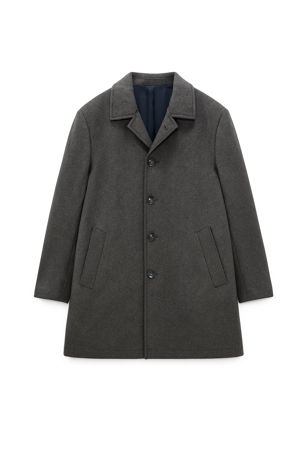 Men's Boglioli Charcoal Grey Trench-Style Overcoat