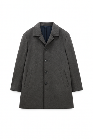 Men's Boglioli Charcoal Grey Trench-Style Overcoat
