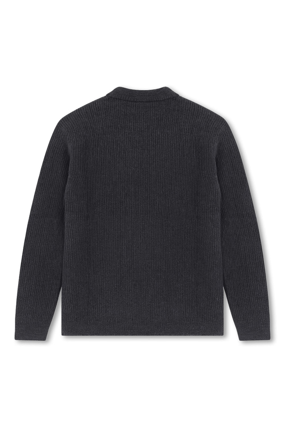 Men's Boglioli Charcoal Grey Ribbed Knit Overshirt