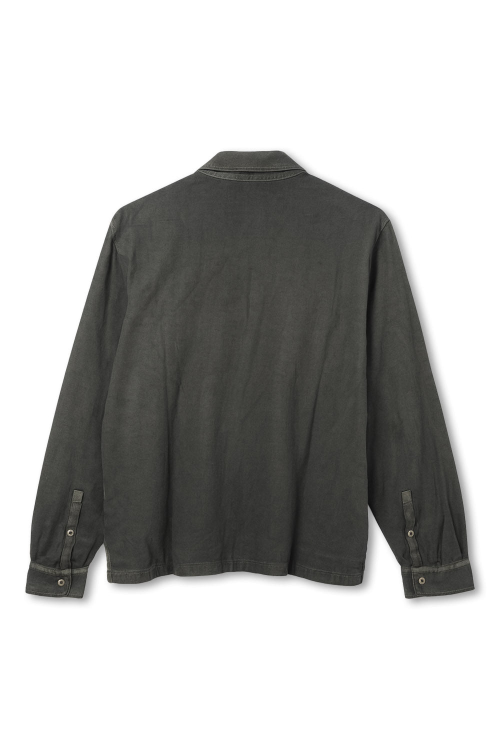 Men's Boglioli Garment Dyed Khaki Long Sleeve Polo Shirt