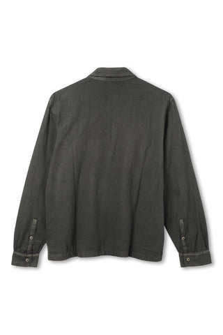 Men's Boglioli Garment Dyed Khaki Long Sleeve Polo Shirt