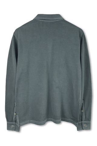 Men's Boglioli Garment Dyed Sage Long Sleeve Polo Shirt