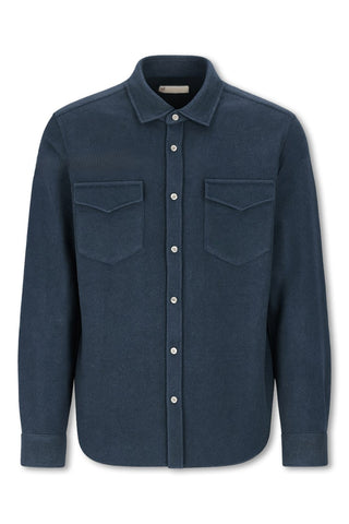 Men's Boglioli Blue Virgin Wool Shirt