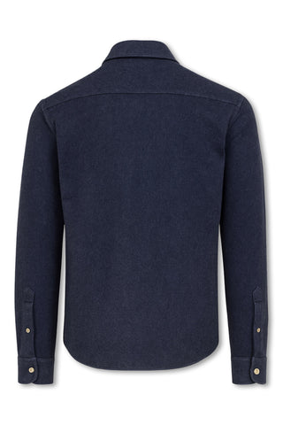 Men's Boglioli Blue Virgin Wool Shirt