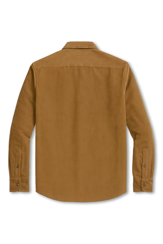 Men's Boglioli Brown Khaki Corduroy Brushed Cotton Shirt