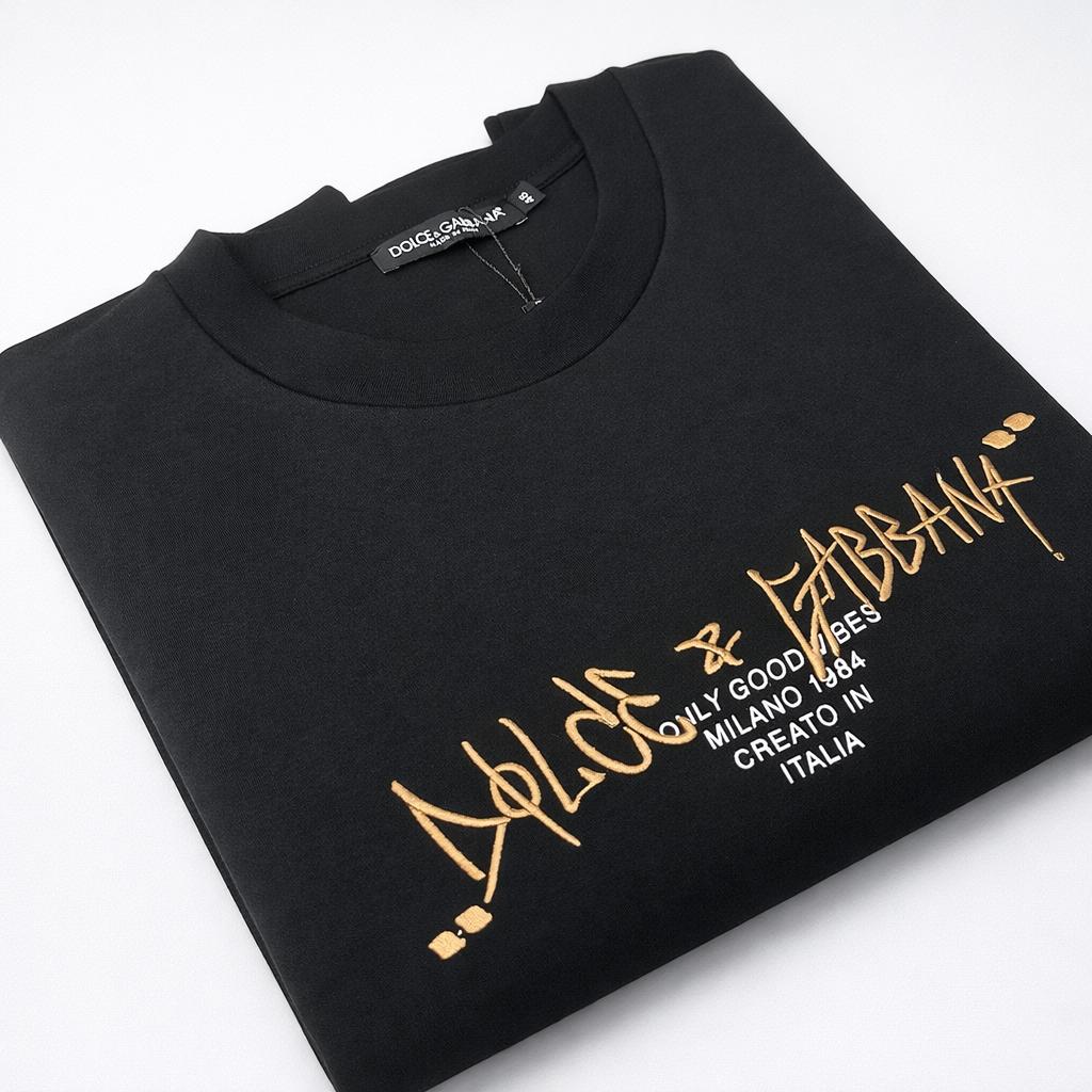 Men's Black Dolce & Gabbana Good Vibes Milano T-Shirt