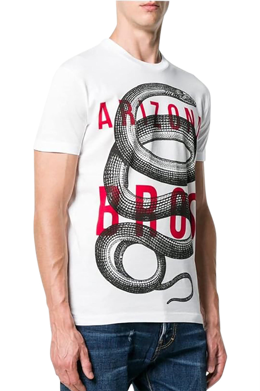Men's White Dsquared2 Arizona Snake T-Shirt