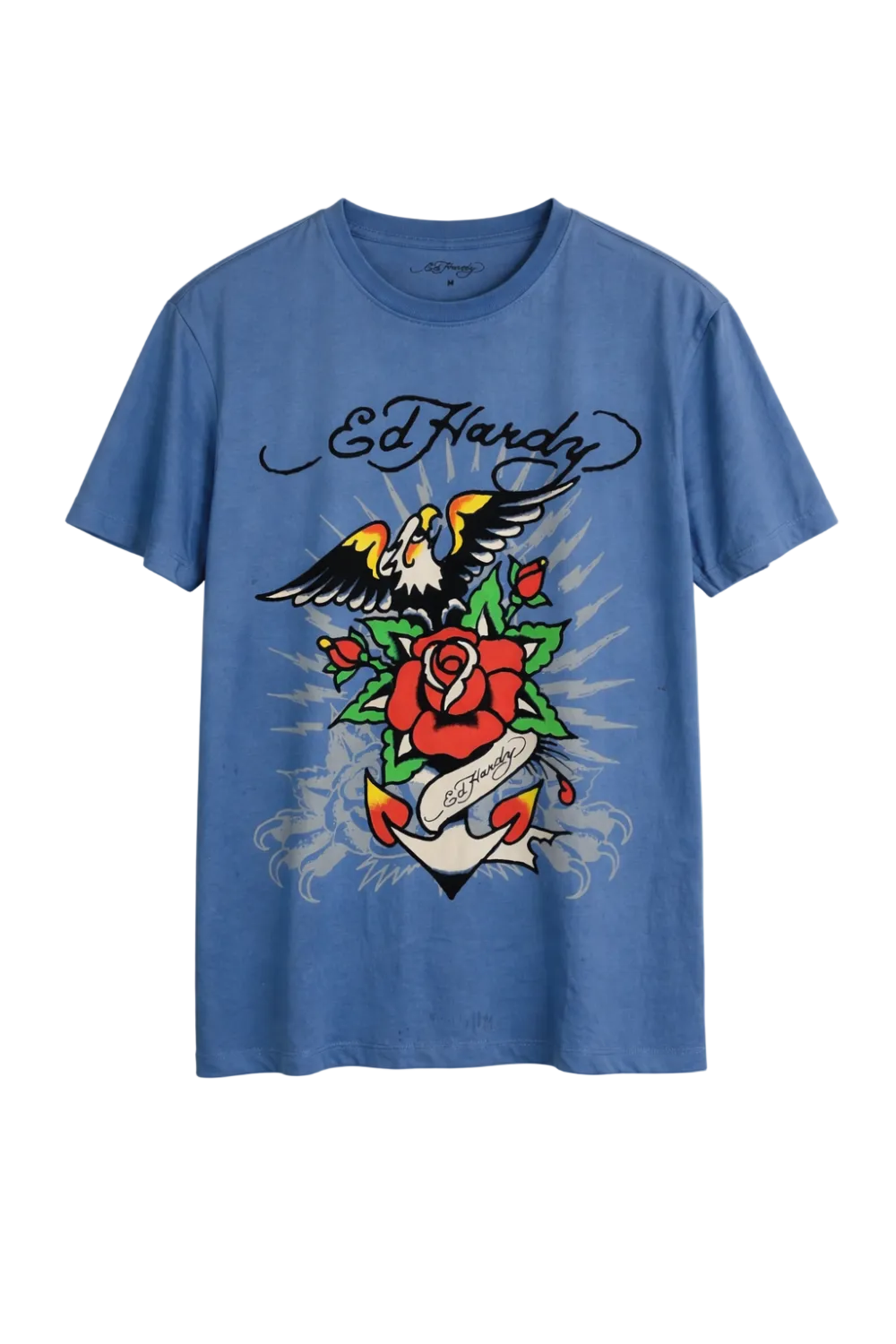 Men's Blue Ed Hardy Graphic T-Shirt