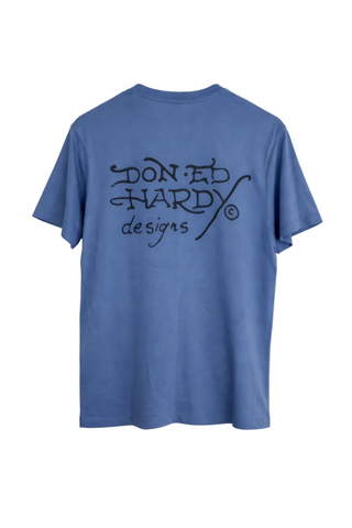 Men's Blue Ed Hardy Graphic T-Shirt