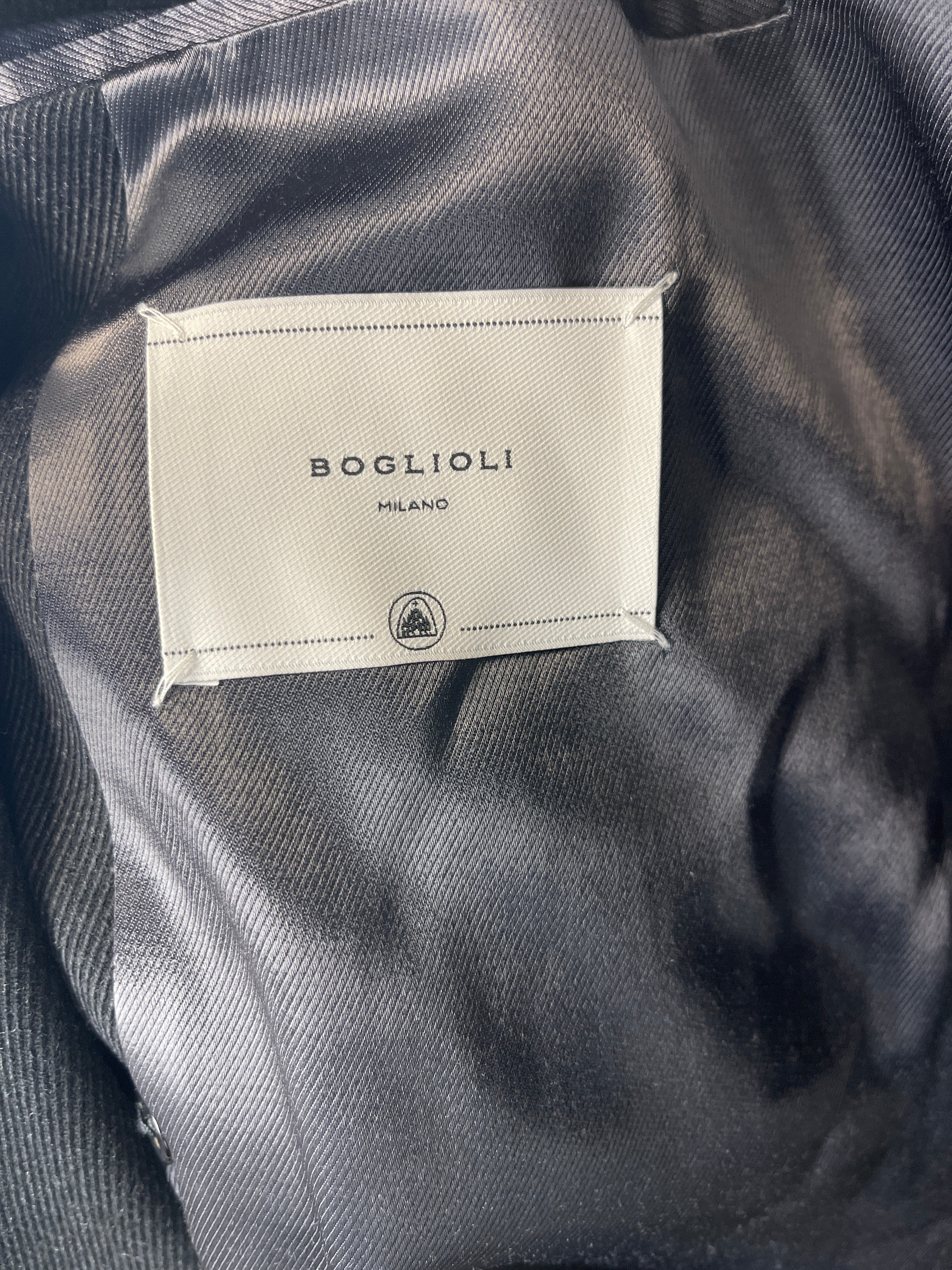 Men's Boglioli Dark Grey Wool Trench Overcoat
