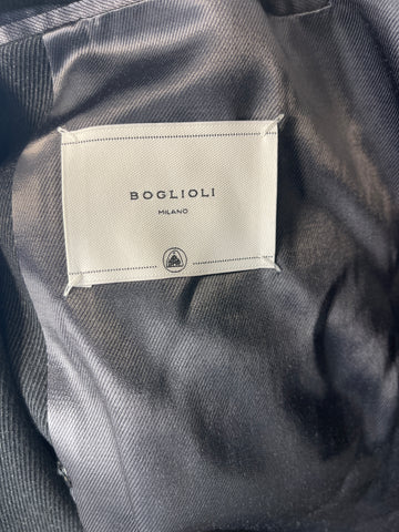 Men's Boglioli Dark Grey Wool Trench Overcoat