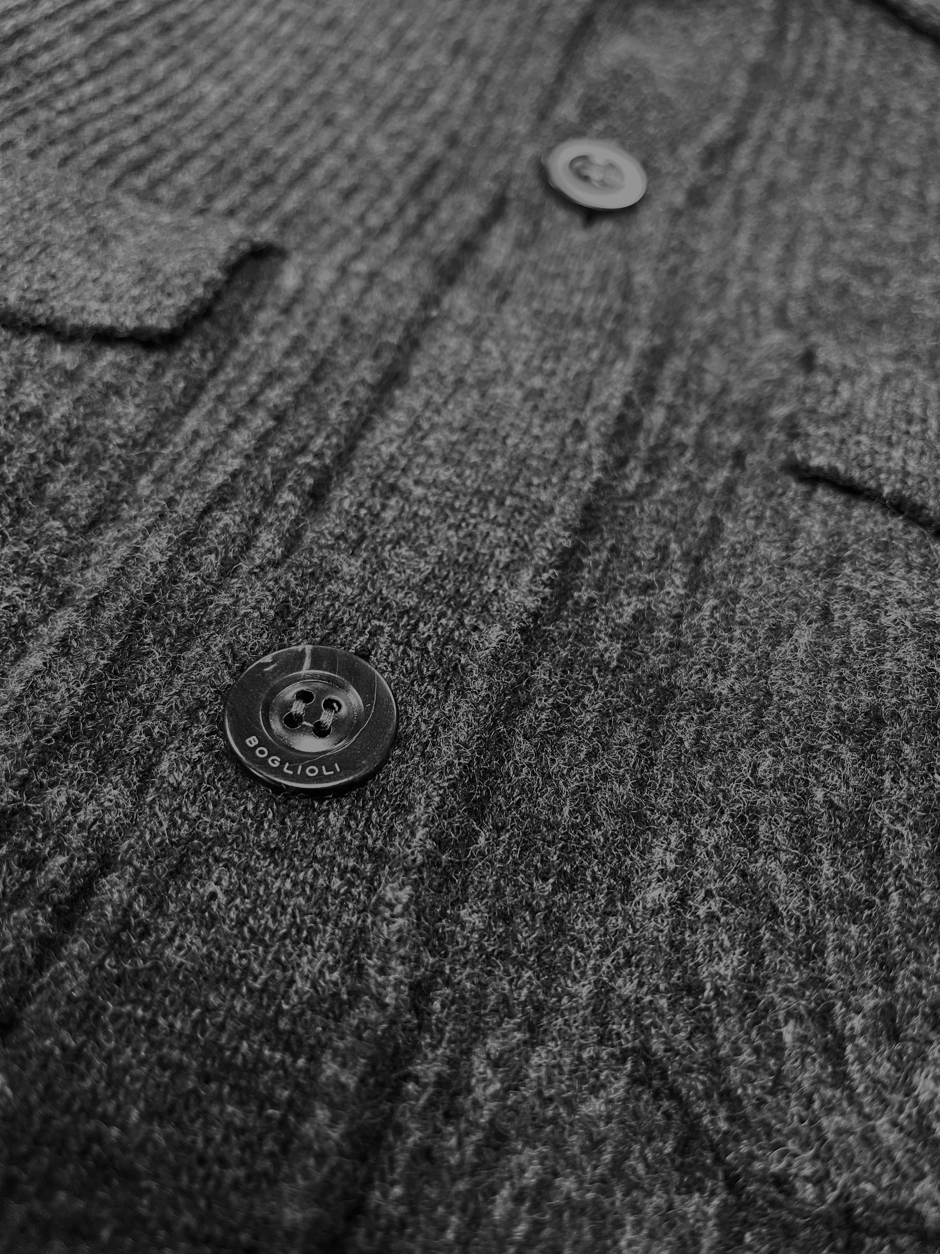 Men's Boglioli Charcoal Grey Ribbed Knit Overshirt