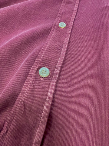 Men's Boglioli Burgundy Corduroy Brushed Cotton Shirt