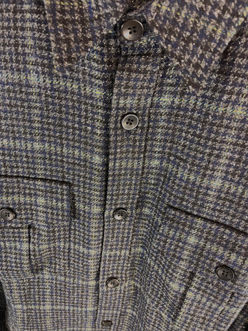 Men's Boglioli Charcoal Grey Checked Overshirt