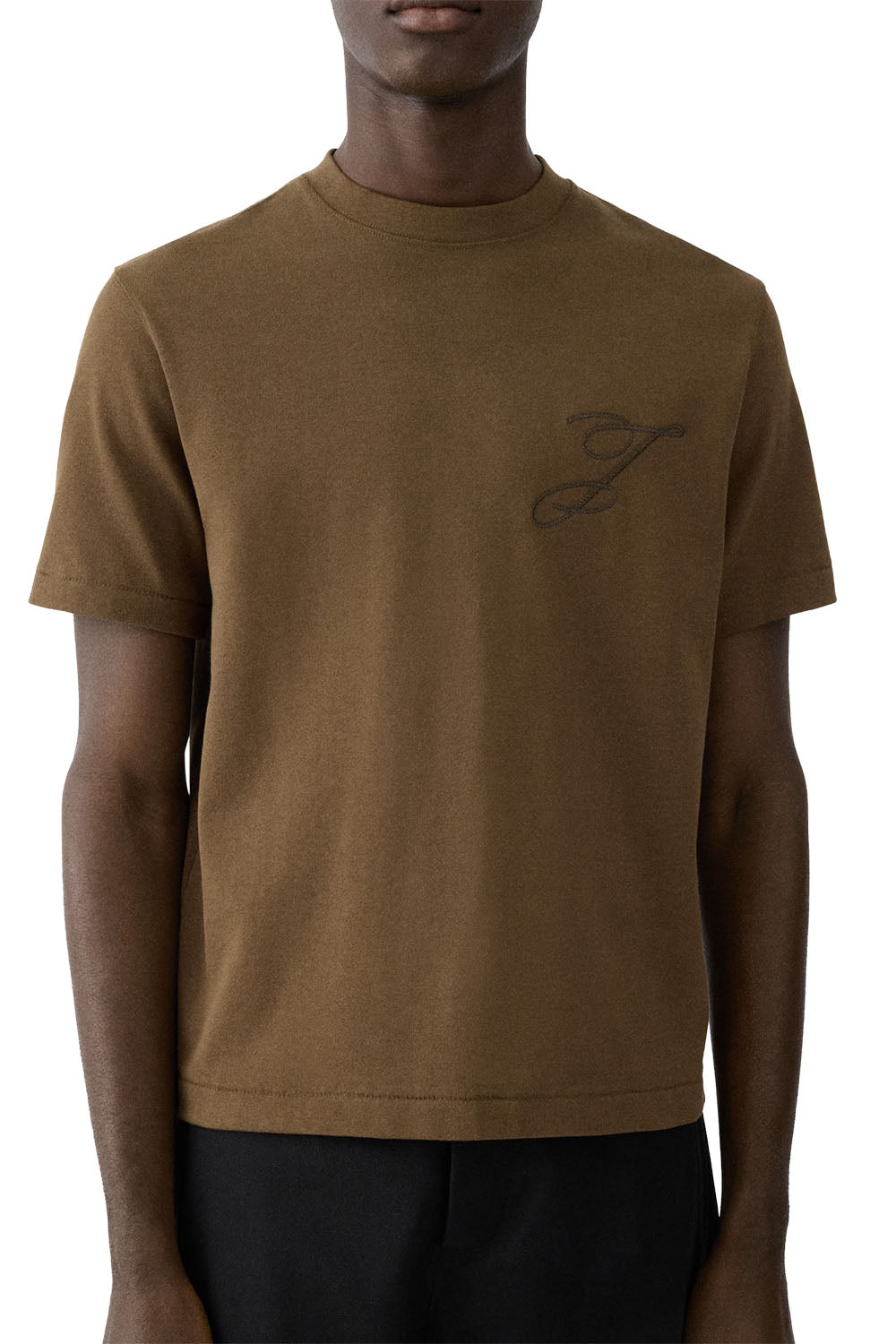 Men's Khaki Jacquemus Box Fit Logo T-Shirt