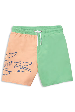 Men's Lacoste Bicolour Crocodile Print Swim Shorts