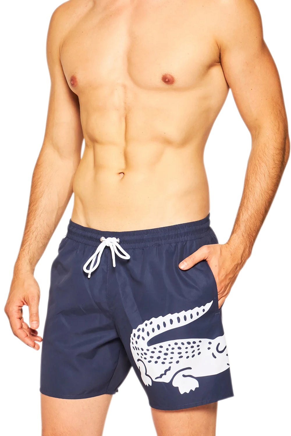 Men s Lacoste Crocodile Print Swim Shorts Stylish Summer Swimwear Muoti Clothing