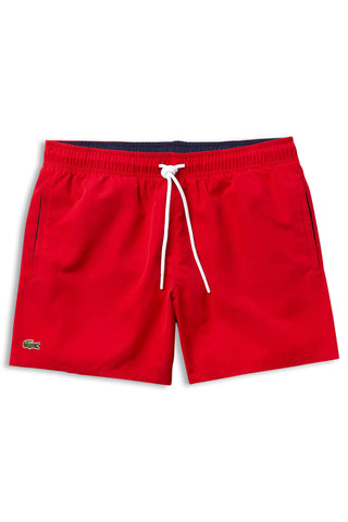 Men's Lacoste Red Taffeta Intense Marine Swim Shorts